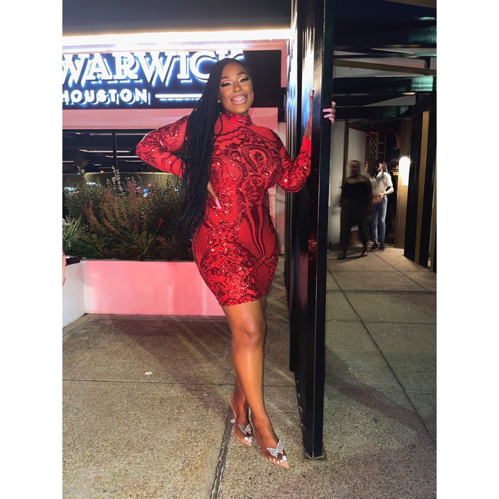 Red Sequin Fashion Nova dress